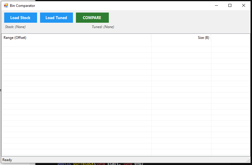 Bin comparator tool - difference tool